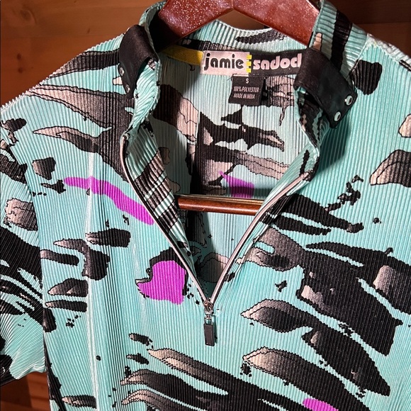 Jamie Sadock Women’s Golf Polo - Aqua, Black, Pink - Picture 3 of 4